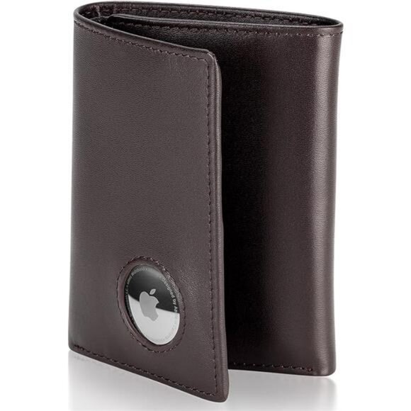 Men's Leather Trifold Wallet with Airtag Holder and RFID Blocking - Picture 8 of 8